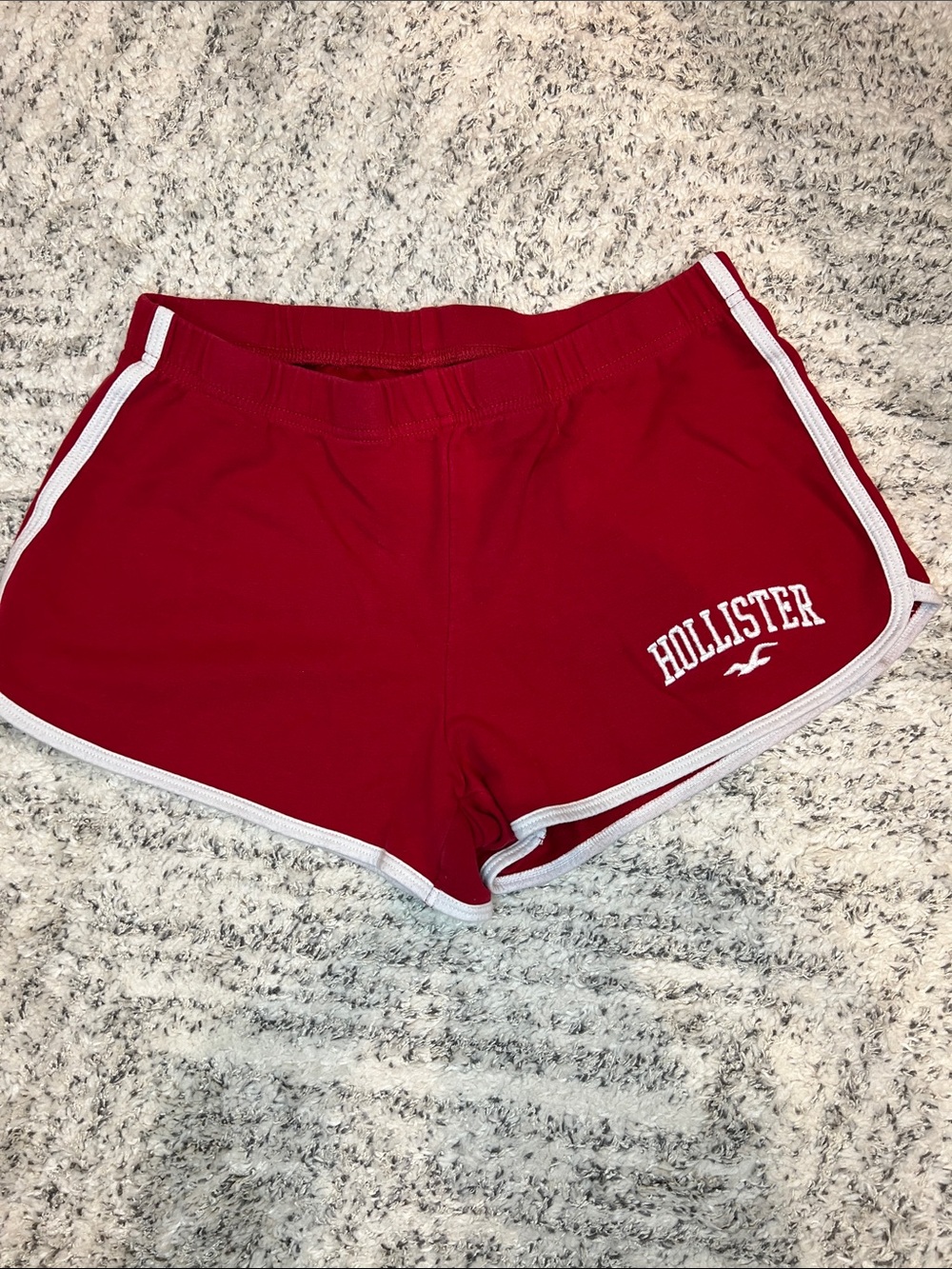 Hollister Red Athletic Booty Shorts with White Piping